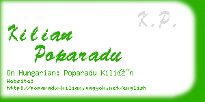 kilian poparadu business card